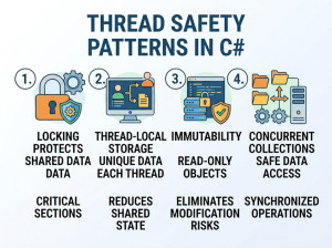 Thread Safety Patterns in C# with Locks, Interlocked, Concurrent Collections, and Async Synchronization