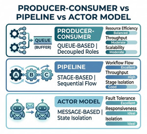 Producer-Consumer vs Pipeline vs Actor Model in C#: Concurrency Patterns and System Design